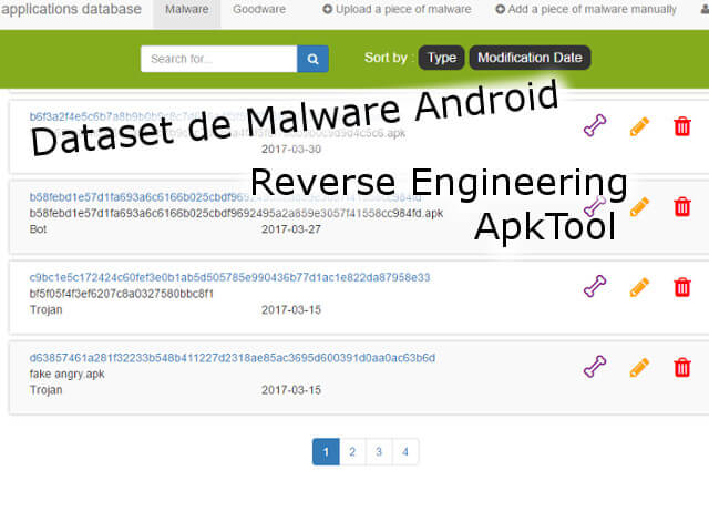 Application web de dataset de Malware