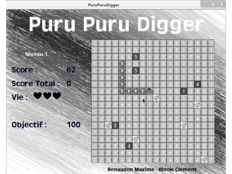 Jeu PuruPuruDigger niveau 1