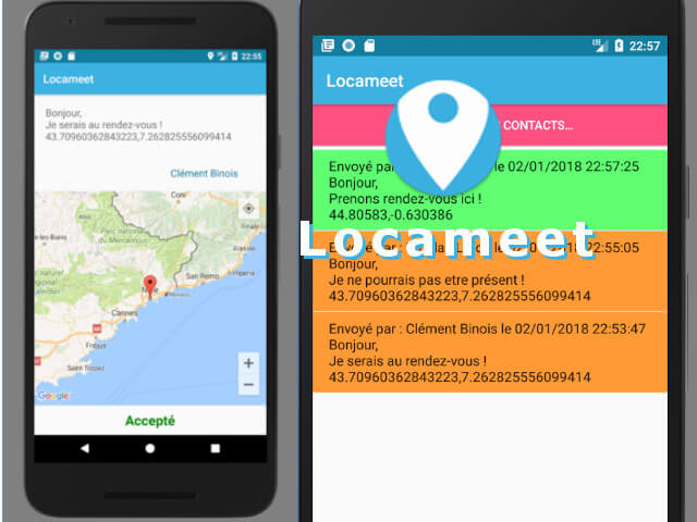 Application Android de rendez-vous g&eacute;olocalis&eacute;