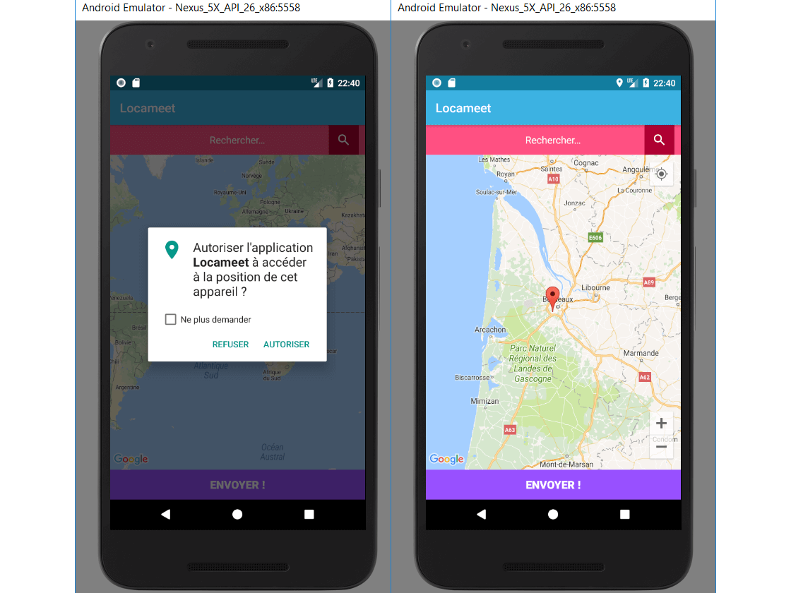 Locameet sélection du lieu du rendez-vous