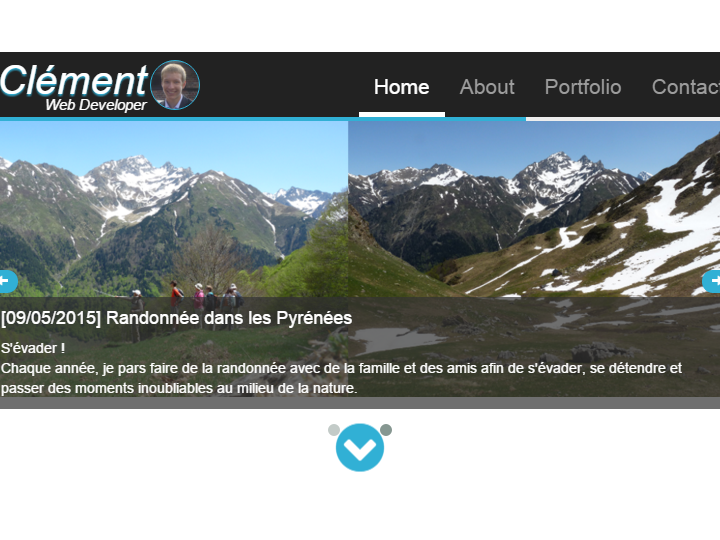 Portfolio v1 Page d'accueil carousel