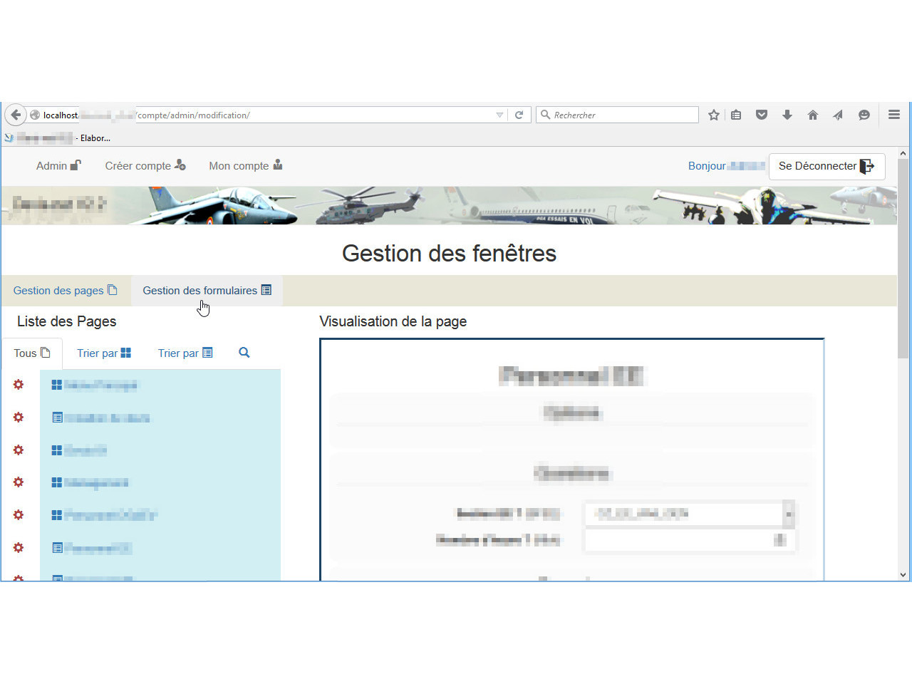 DGA Essais en Vol Intranet Administration : Gestion des formulaires pour les devis