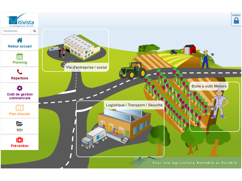 Vitivista Intranet Ecran d'accueil