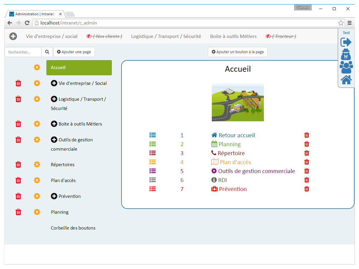 Vitivista Intranet Administration
