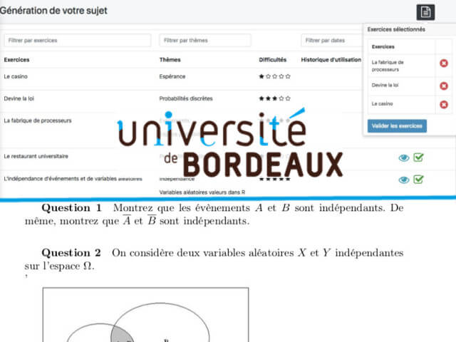 App web g&eacute;n&eacute;rateur de sujets d'examen